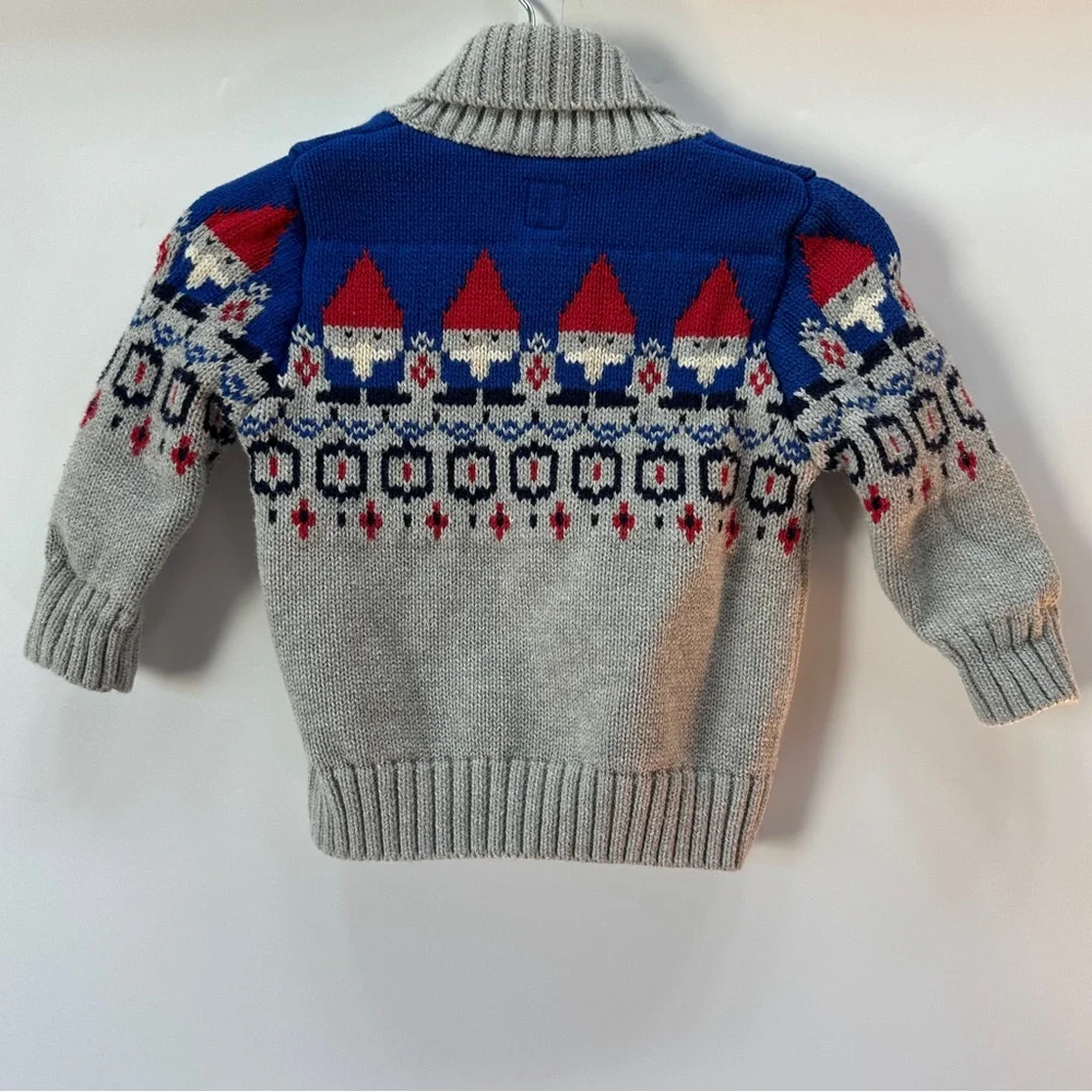 Baby GAP 6-12 months Gnome Winter Cardigan Shawl Knit Button Sweater Unisex Boys
